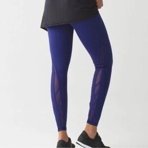 Lululemon Womens Essential Rhythm Pant Leggings Emperor Blue Luon Size 2